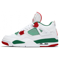 Кроссовки Nike женские Jordan 4 белые с зеленым