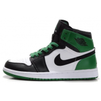 Nike Air Jordan 1 Retro Green Black White с мехом