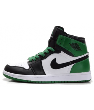 Nike Air Jordan 1 Retro Green Black White с мехом