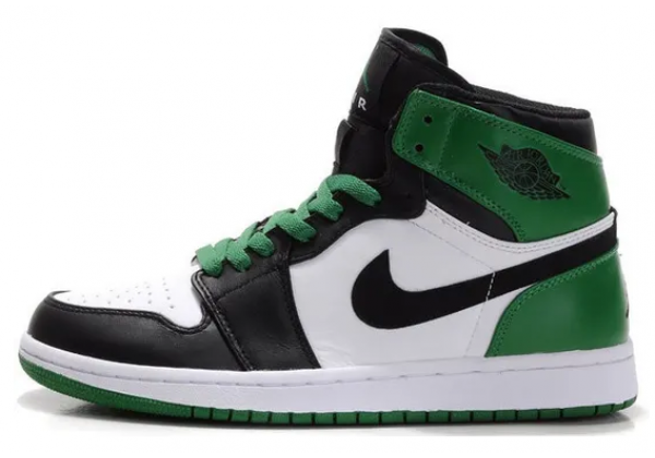 Nike Air Jordan 1 Retro Green Black White с мехом