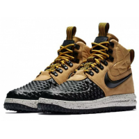 Nike Lunar Force 1 Duckboot Black Beige с мехом