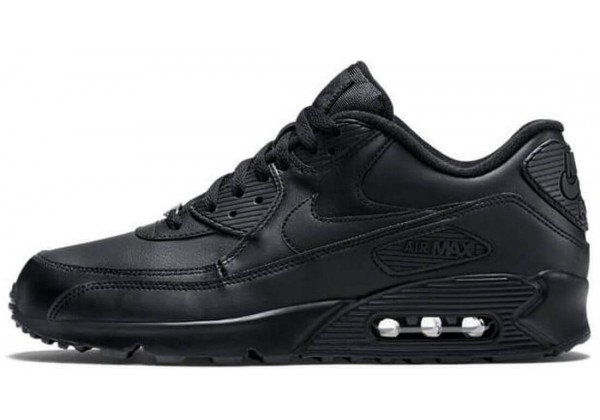 Nike Air Max 90 Leather черные с мехом