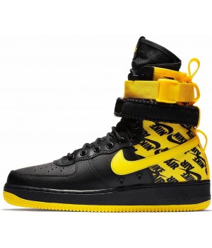 Nike кроссовки Air Force 1 High SF AF1 Black Yellow